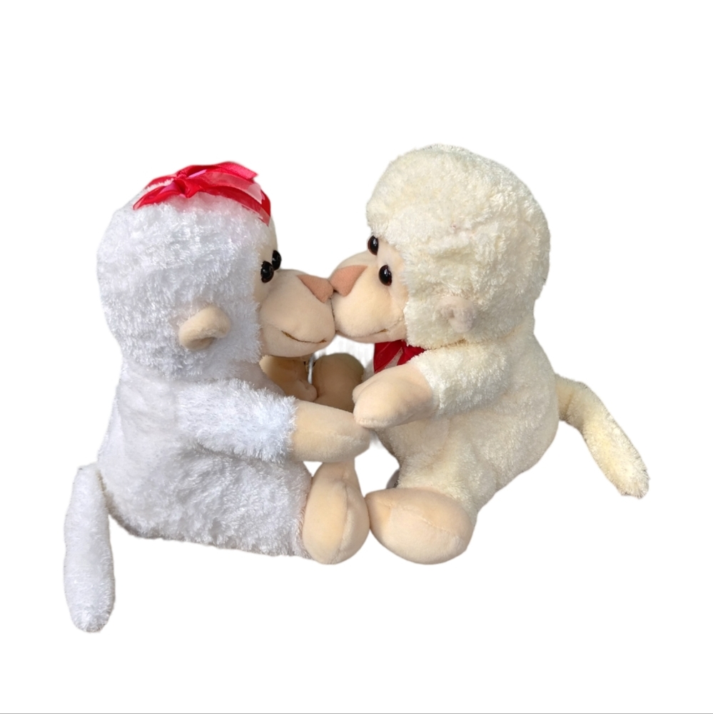 Walmart Kissing Monkeys Plush Beanbag Stuffed Animal Toy Valentine's